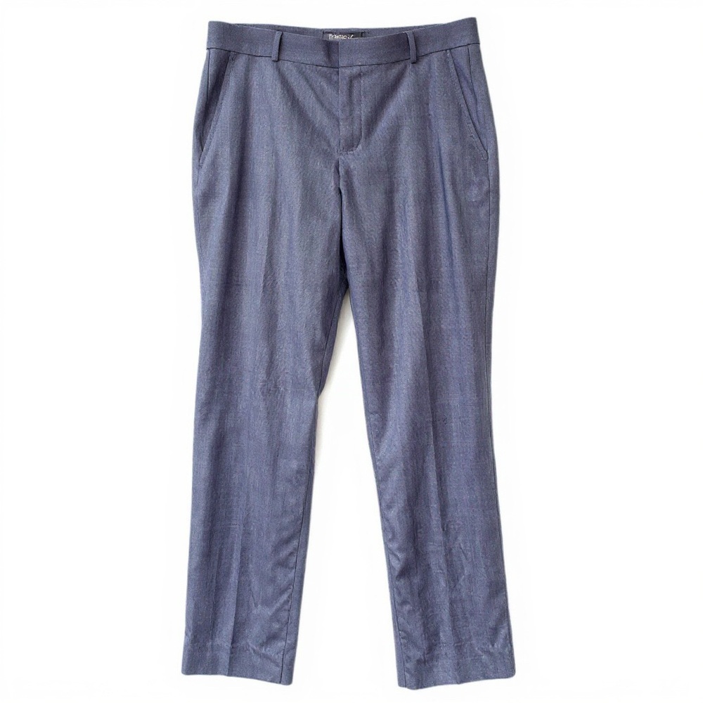 Banana‎ Republic Women Slim Straight Luxe Blue Wool Dress Work Pants Size 10 EUC